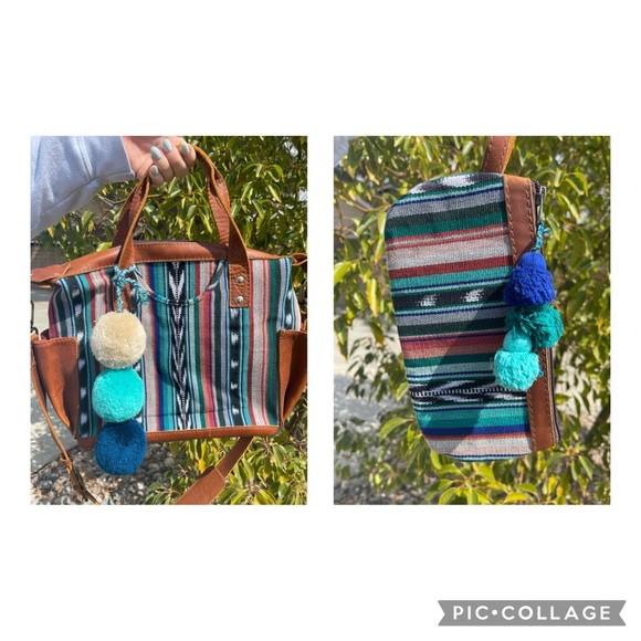 Nena & Co Handbags - Nena & Co MCDB w/Pom  and matching clutch